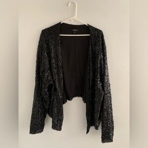 Torrid Black Sequin Cardigan Size 6 Oversized Sparkle Classy Formal